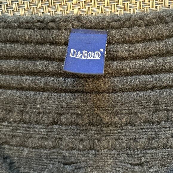 D & BOND Ecuador Convertible Button Cape Poncho Gray Cable Knit Lagenlook Wool - Picture 3 of 5